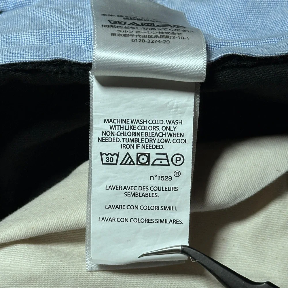 Polo Ralph Lauren Chino Pants Mens 40x30 Stretch Straight Fit Cotton Twill Black